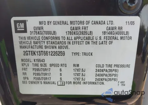 2006 GMC Sierra 1500 Slt from USA, damaged, VIN 2GTEK13T661226259